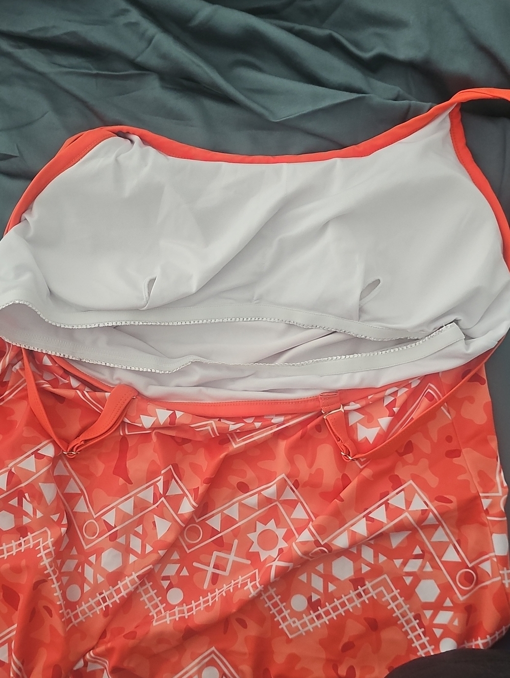 Orange Tropical Swim Short Tank Top Tankini Boy Short Bathing Suit Set XXL - Picture 12 of 13